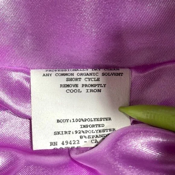 Vtg Y2K Gunne Sax Strapless Dress Bubble Hem Purple Bow Lace Prom Party Lavender - Picture 9 of 15